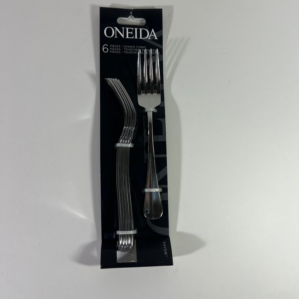 Oneida Savor‎ Dinner Forks 6 Piece Set Stainless Steel Mirror Finish New
